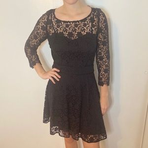 Juicy Couture Long Sleeve Black Lace Dress